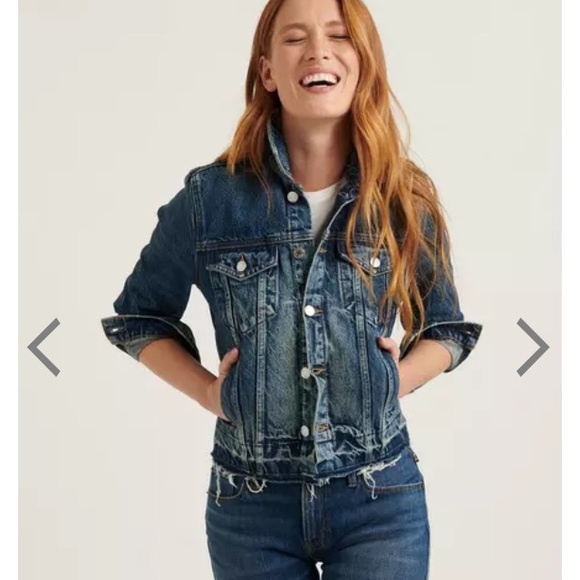 Lucky Brand distressed jean jacket - Picture 14 of 15